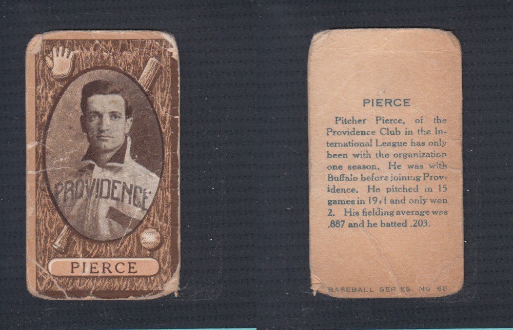 1912 IMPERIAL TOBACCO BASEBALL CARD #68 PIERCE photo