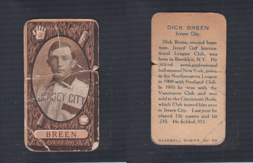 1912 IMPERIAL TOBACCO BASEBALL CARD #88 BREEN photo