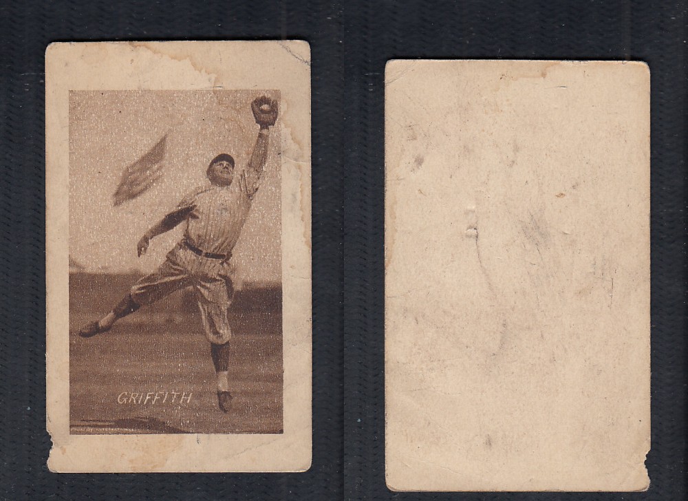 1923 V100 WILLARD'S CHOCOLATE BASEBALL CARD GRIFFITH photo