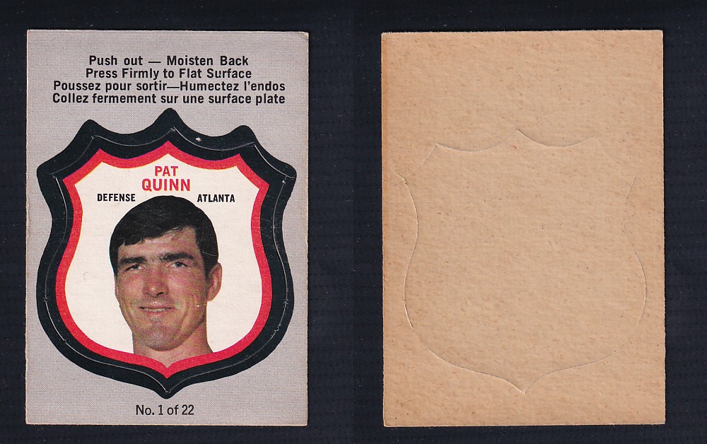 1972-73 O-PEE-CHEE PLAYER CREST #1 P. QUINN photo