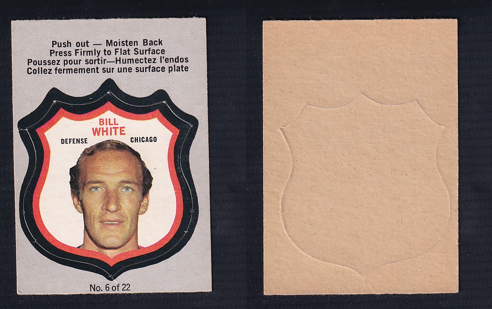 1972-73 O-PEE-CHEE PLAYER CREST #6 B. WHITE photo