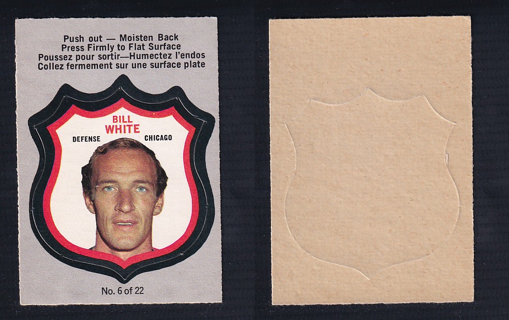 1972-73 O-PEE-CHEE PLAYER CREST #6 B. WHITE photo