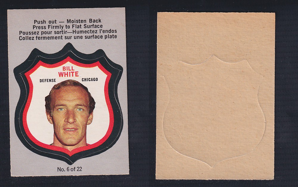 1972-73 O-PEE-CHEE PLAYER CREST #6 B. WHITE photo