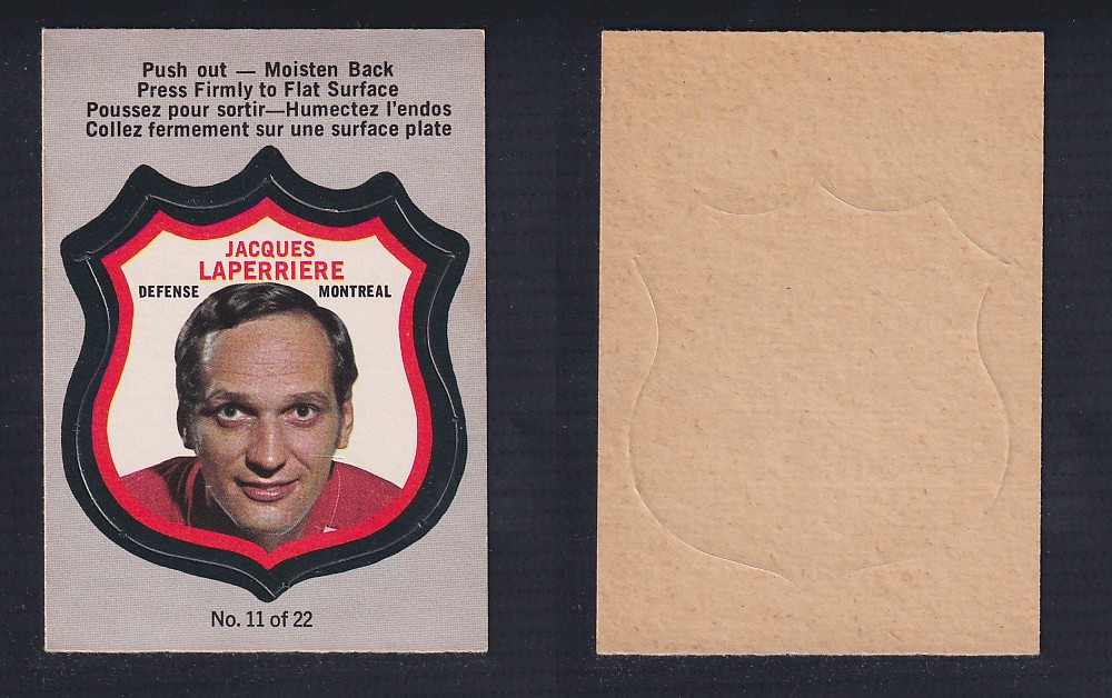 1972-73 O-PEE-CHEE PLAYER CREST #11 J. LAPERRIERE photo