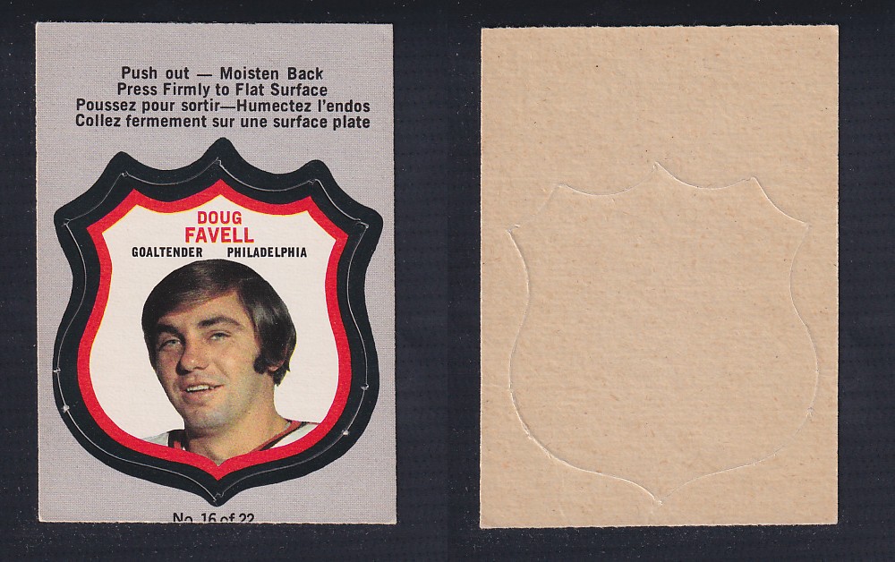 1972-73 O-PEE-CHEE PLAYER CREST #16 D. FAVELL photo