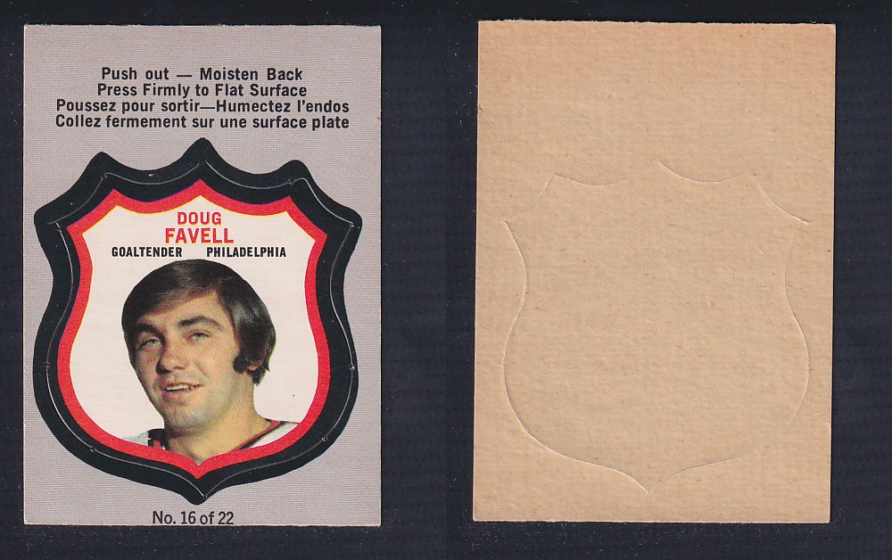 1972-73 O-PEE-CHEE PLAYER CREST #16 D. FAVELL photo