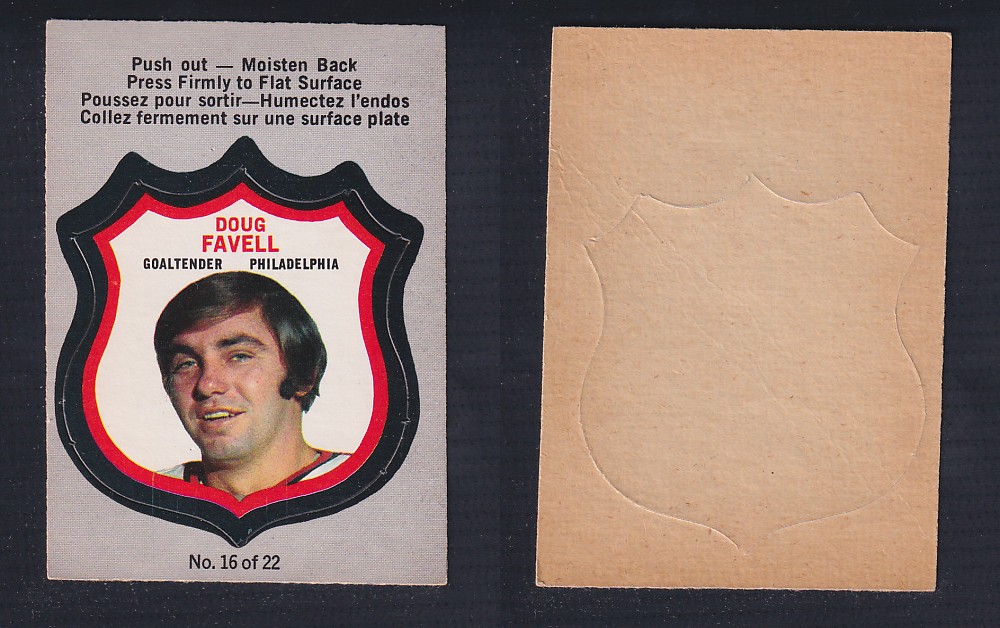 1972-73 O-PEE-CHEE PLAYER CREST #16 D. FAVELL photo