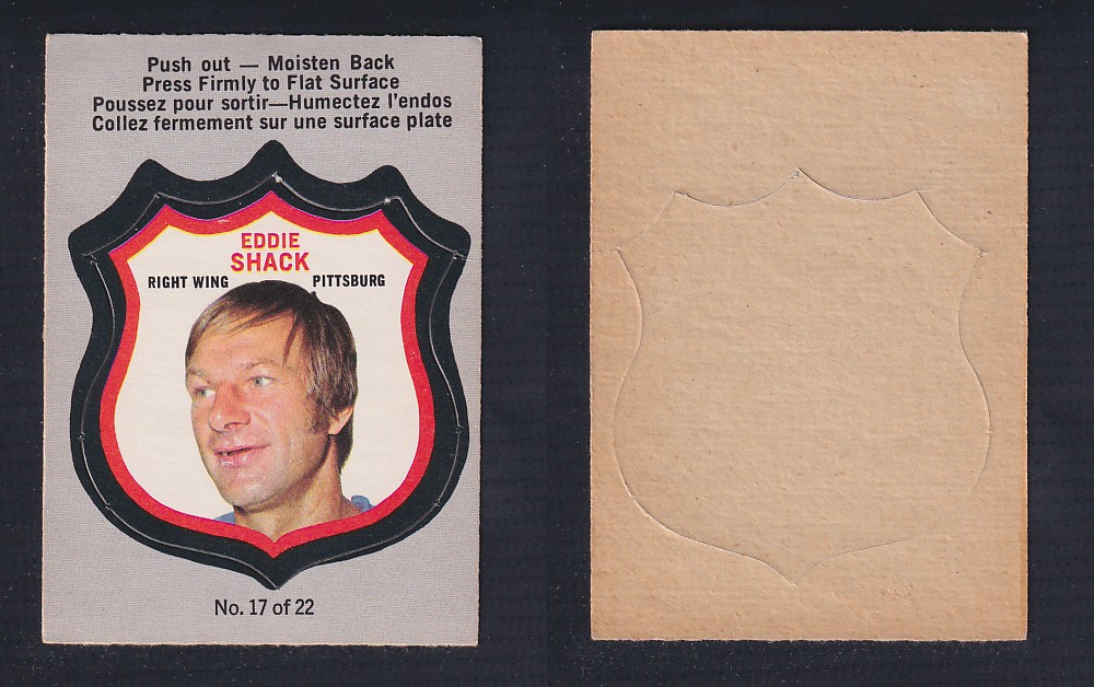 1972-73 O-PEE-CHEE PLAYER CREST #17 E. SHACK photo