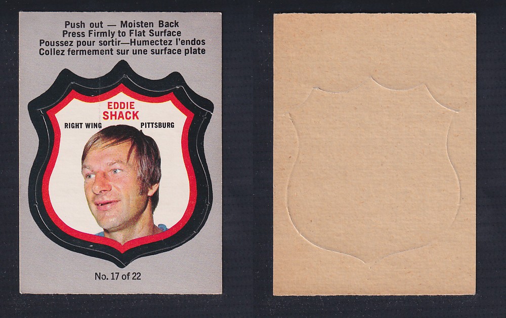 1972-73 O-PEE-CHEE PLAYER CREST #17 E. SHACK photo