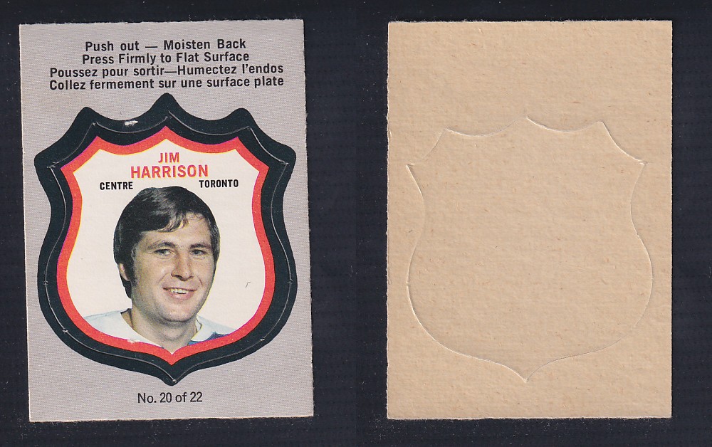 1972-73 O-PEE-CHEE PLAYER CREST #20 J. HARRISON photo