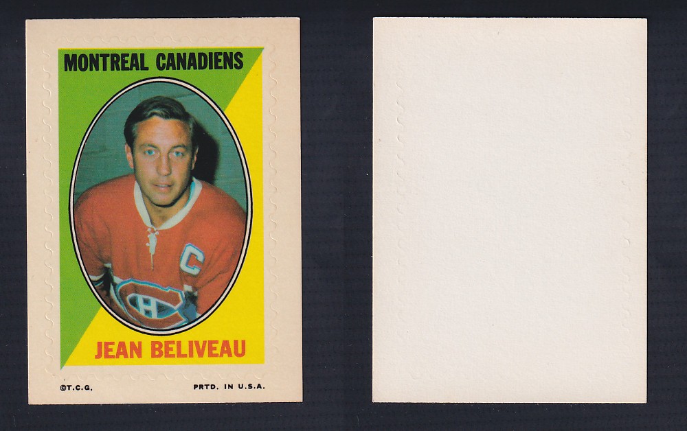 1970-71 O-PEE-CHEE STICKER STAMP J. BELIVEAU photo