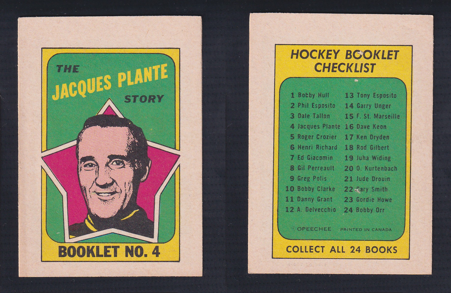 1971-72 O-PEE-CHEE STORY BOOKLET ENGLISH #4 J.PLANTE photo