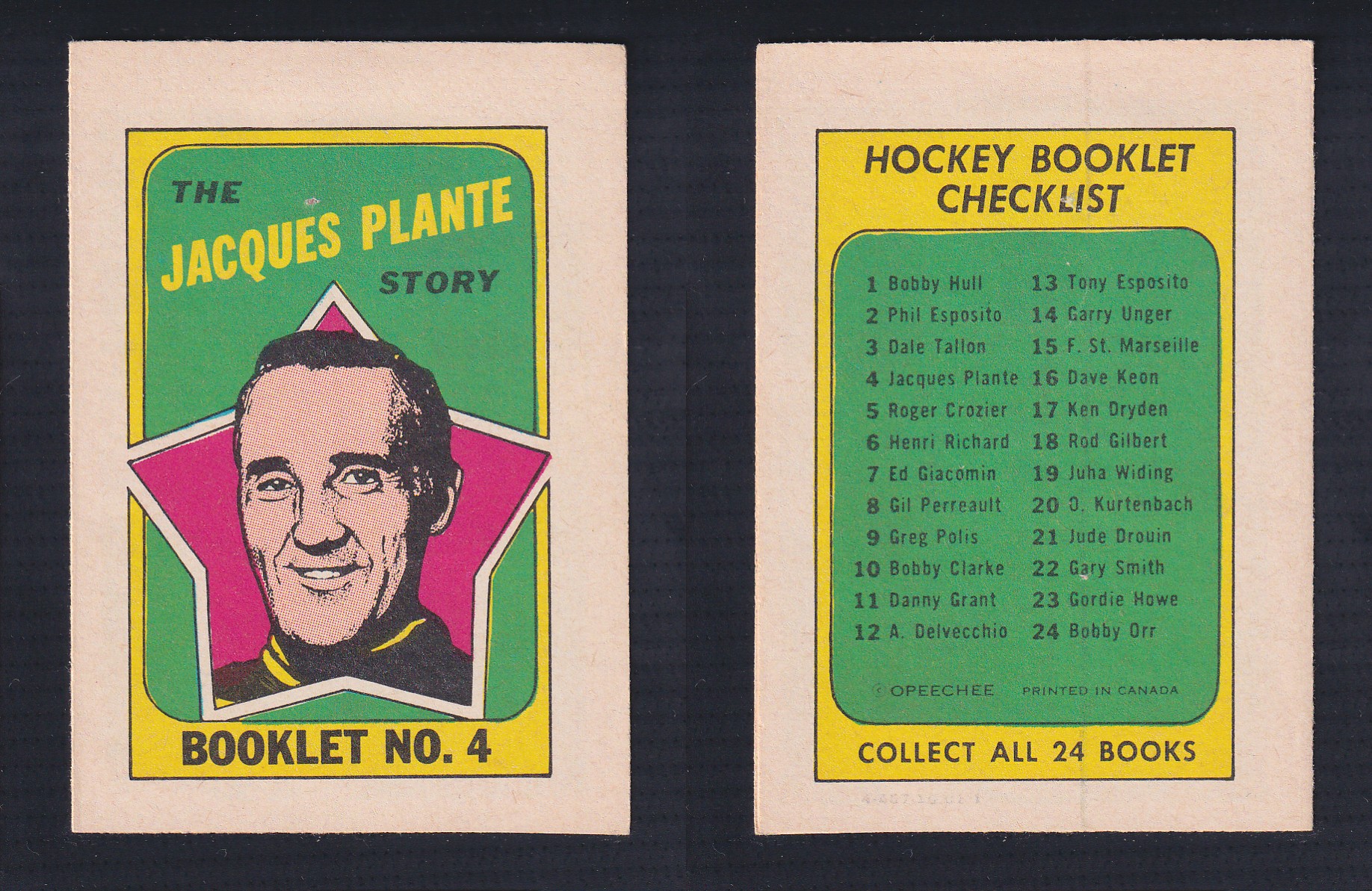 1971-72 O-PEE-CHEE STORY BOOKLET ENGLISH #4 J.PLANTE photo