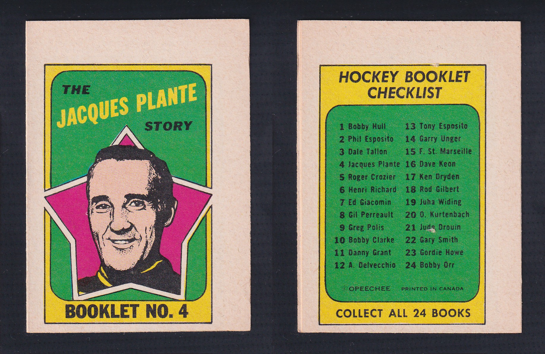 1971-72 O-PEE-CHEE STORY BOOKLET ENGLISH #4 J.PLANTE photo