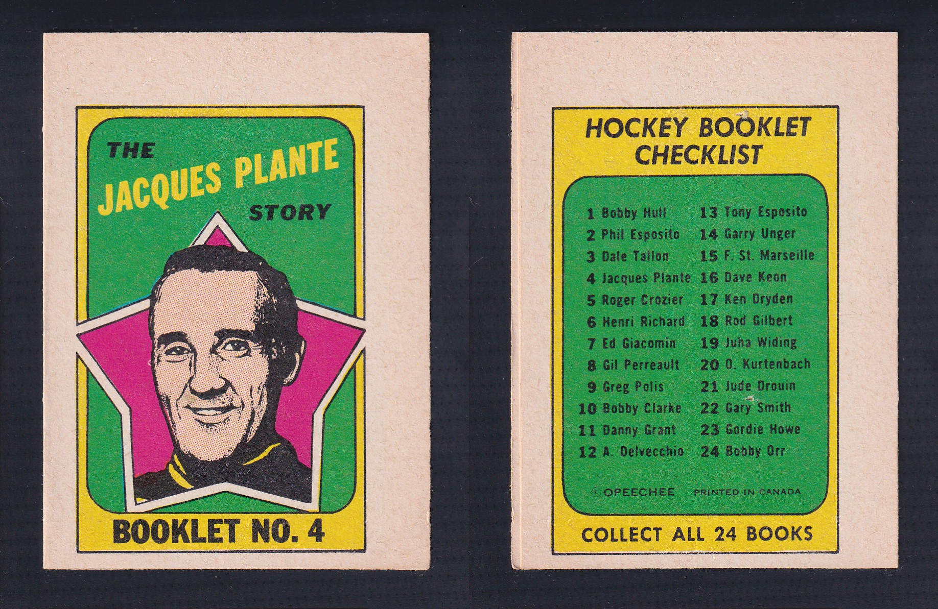 1971-72 O-PEE-CHEE STORY BOOKLET ENGLISH #4 J.PLANTE photo