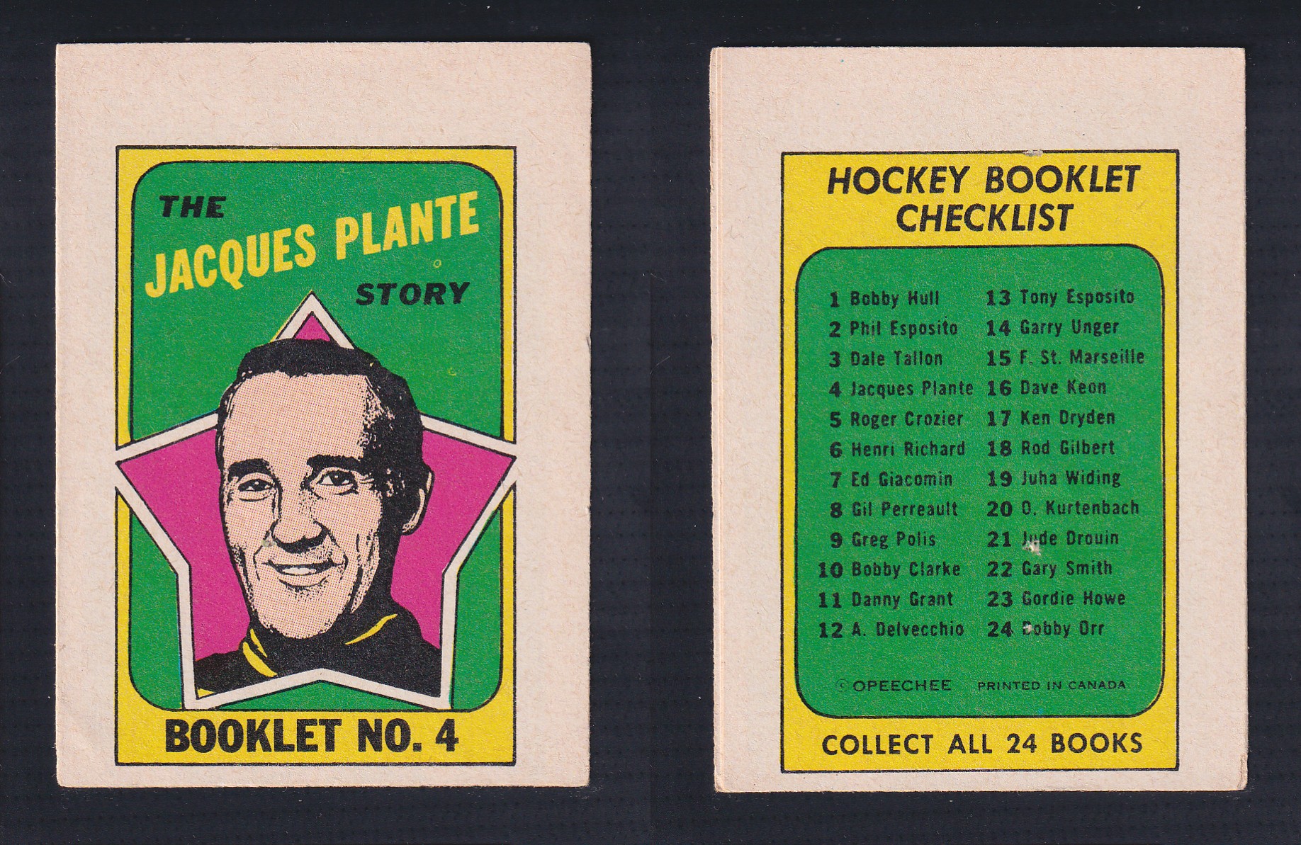 1971-72 O-PEE-CHEE STORY BOOKLET ENGLISH #4 J.PLANTE photo