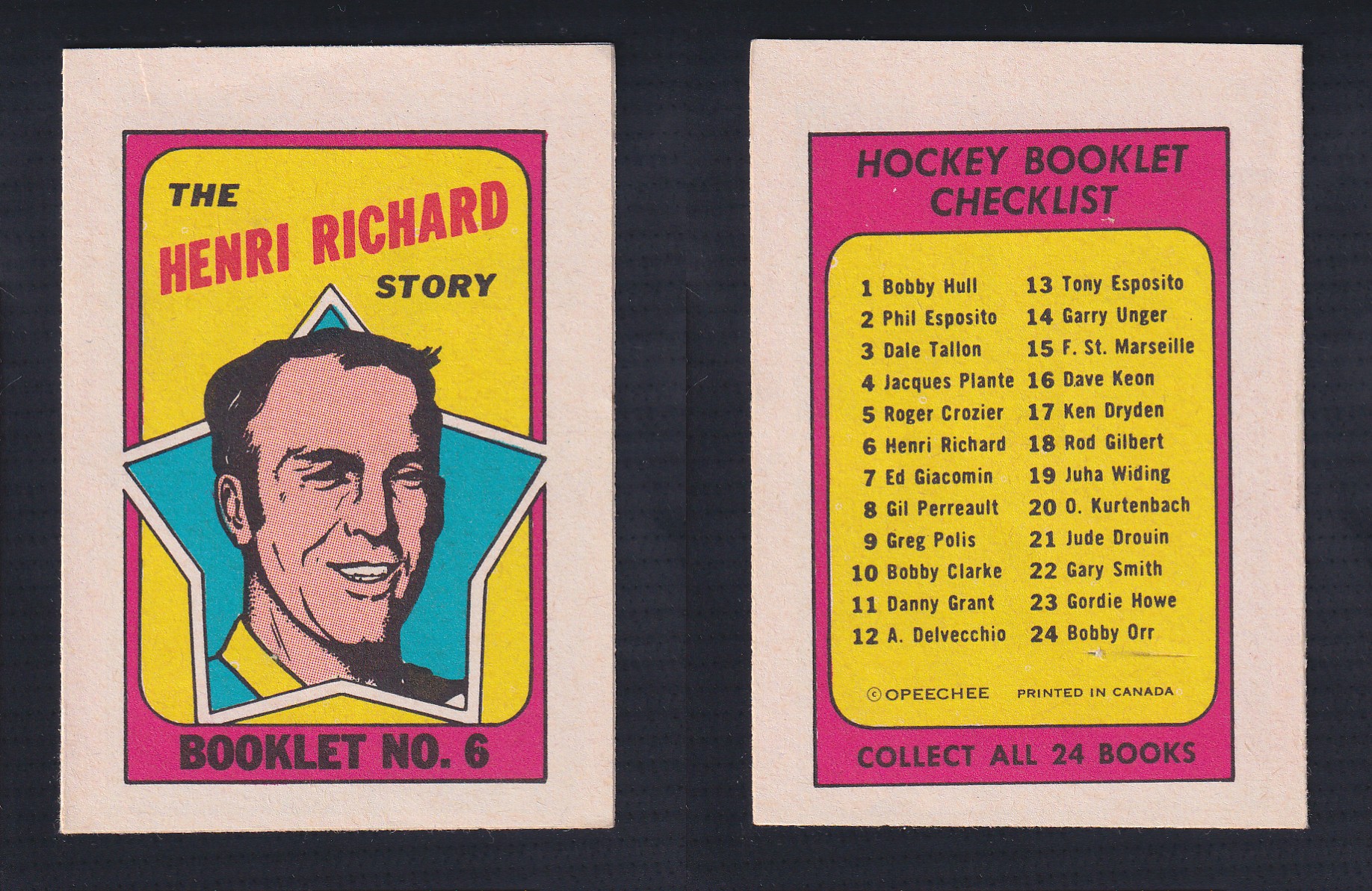 1971-72 O-PEE-CHEE STORY BOOKLET ENGLISH #6 H.RICHARD photo