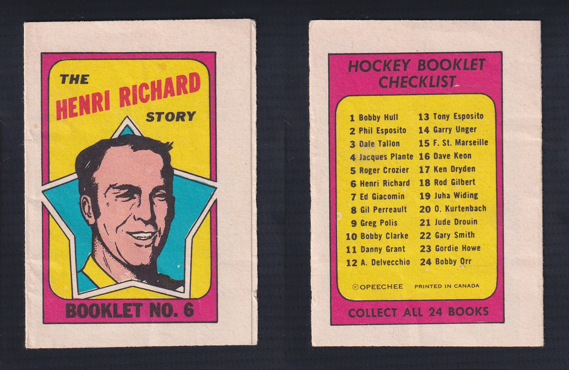 1971-72 O-PEE-CHEE STORY BOOKLET ENGLISH #6 H.RICHARD photo