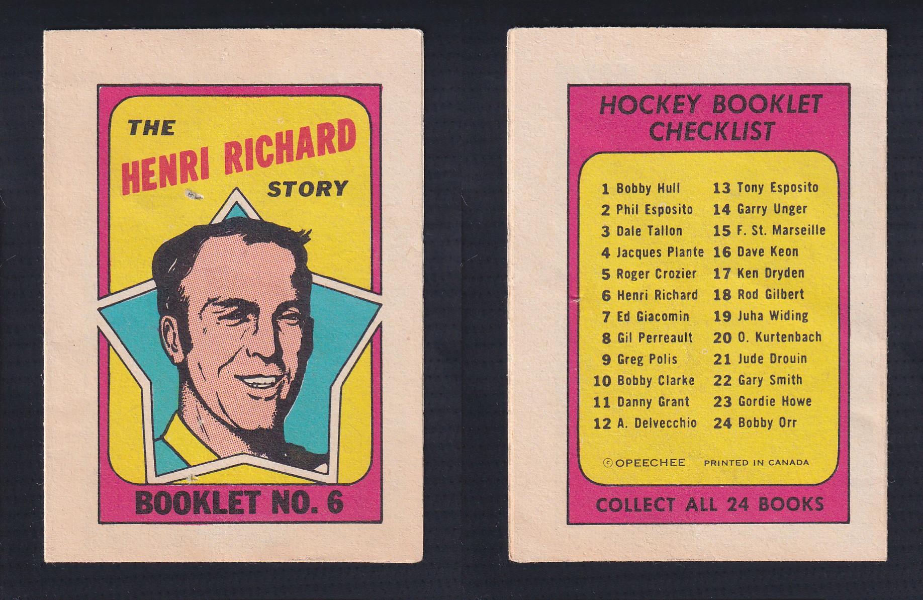 1971-72 O-PEE-CHEE STORY BOOKLET ENGLISH #6 H.RICHARD photo