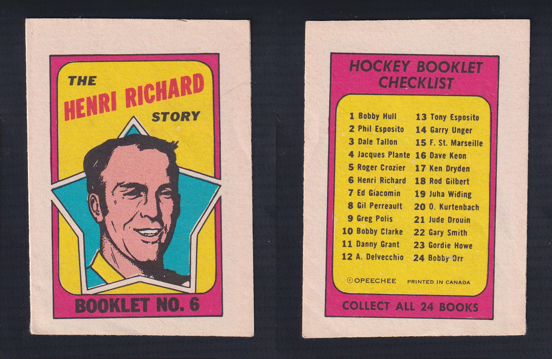 1971-72 O-PEE-CHEE STORY BOOKLET ENGLISH #6 H.RICHARD photo