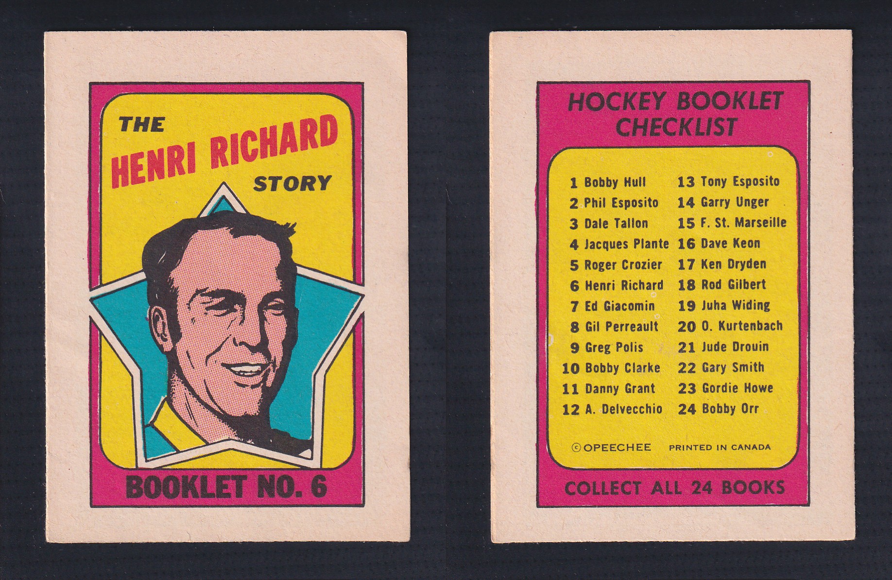 1971-72 O-PEE-CHEE STORY BOOKLET ENGLISH #6 H.RICHARD photo