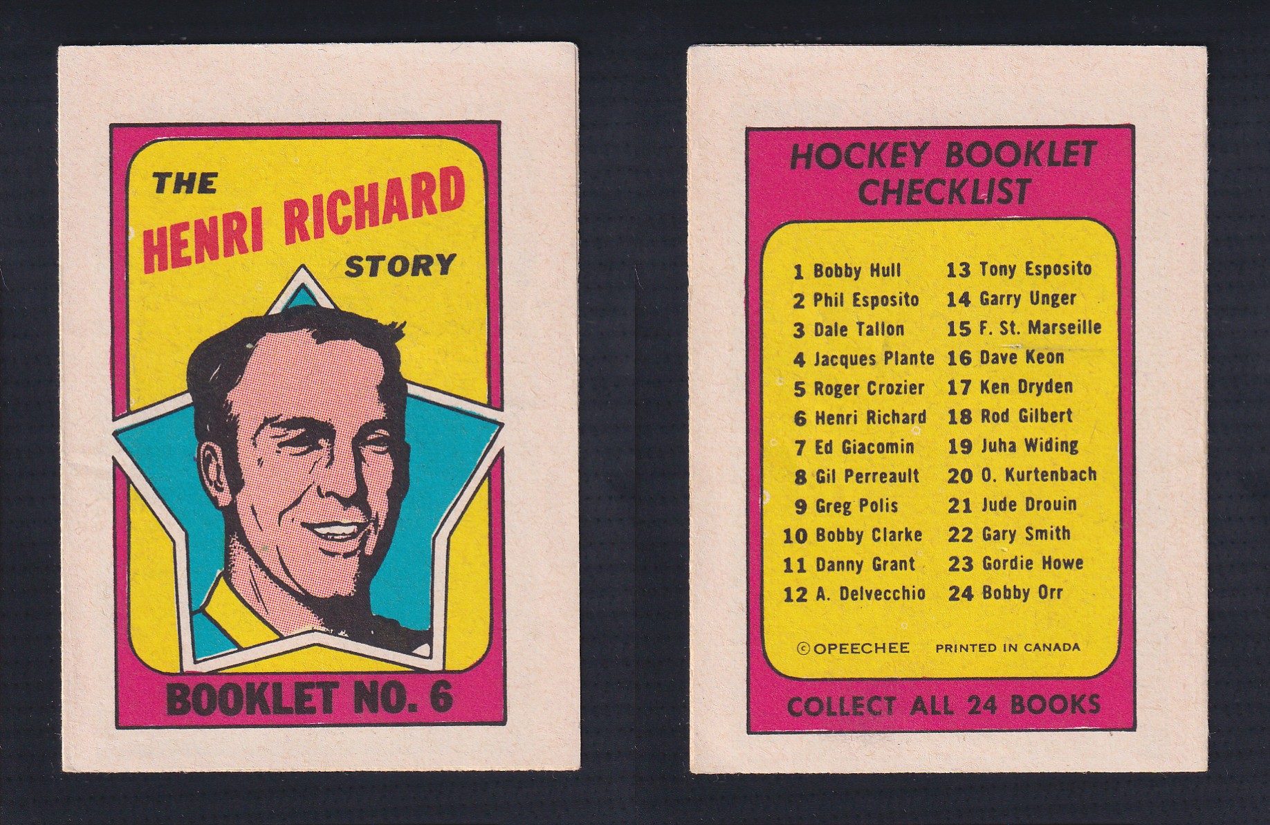 1971-72 O-PEE-CHEE STORY BOOKLET ENGLISH #6 H.RICHARD photo