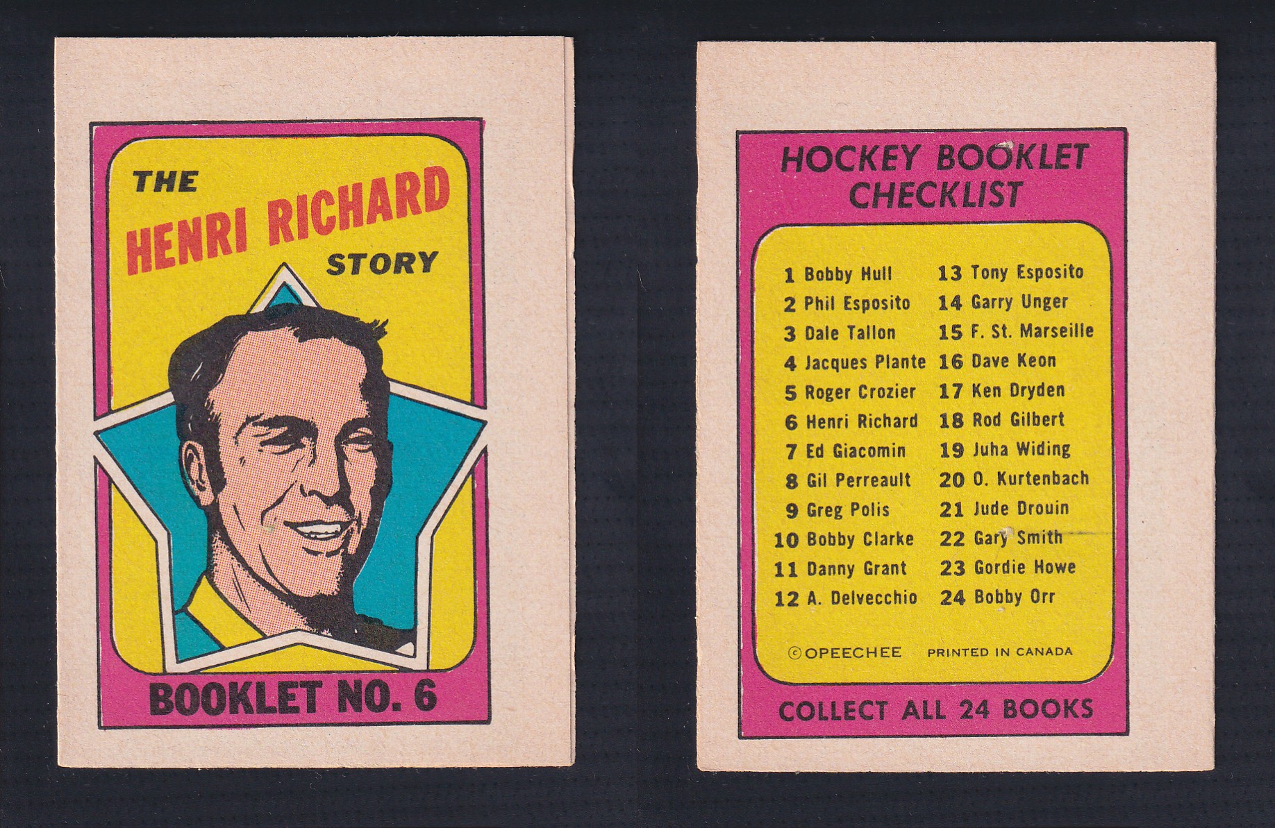 1971-72 O-PEE-CHEE STORY BOOKLET ENGLISH #6 H.RICHARD photo