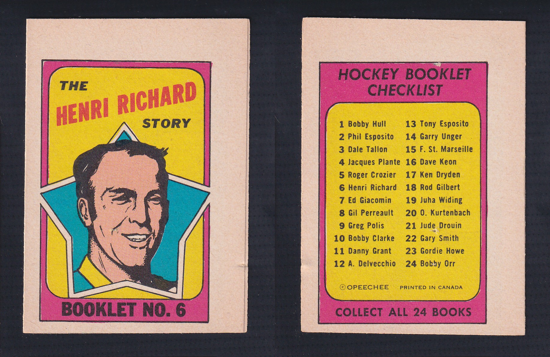 1971-72 O-PEE-CHEE STORY BOOKLET ENGLISH #6 H.RICHARD photo