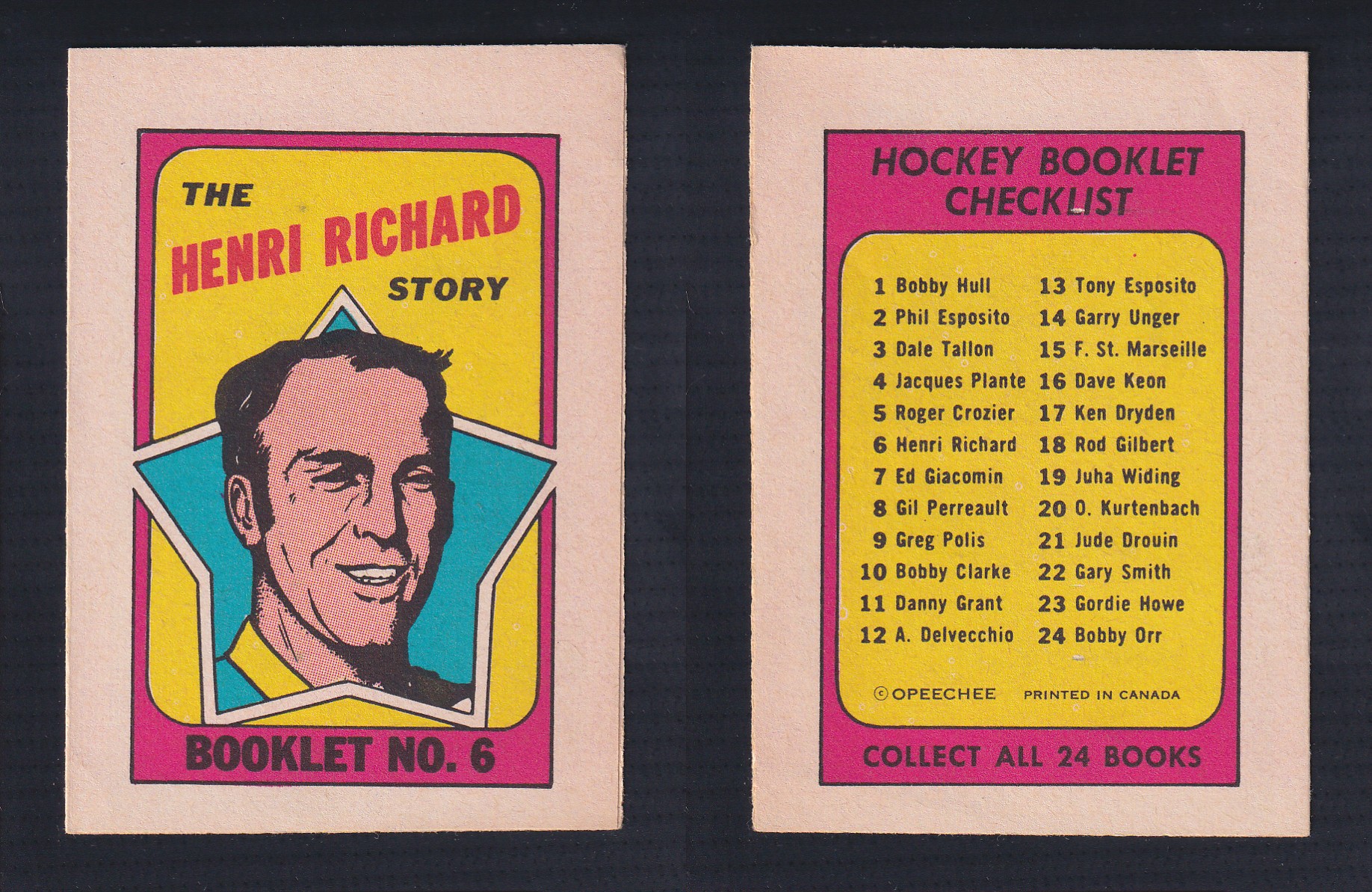 1971-72 O-PEE-CHEE STORY BOOKLET ENGLISH #6 H.RICHARD photo