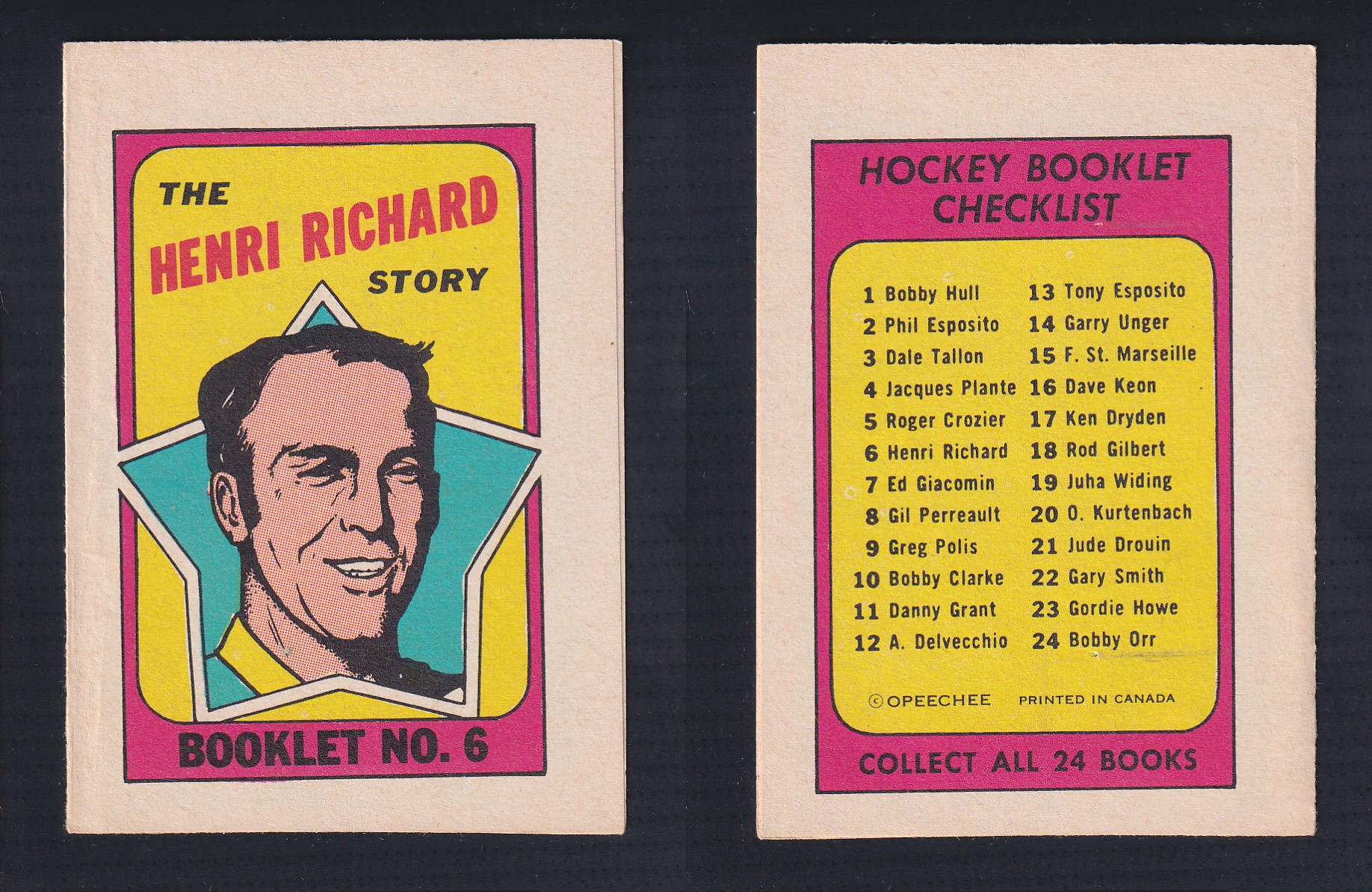 1971-72 O-PEE-CHEE STORY BOOKLET ENGLISH #6 H.RICHARD photo