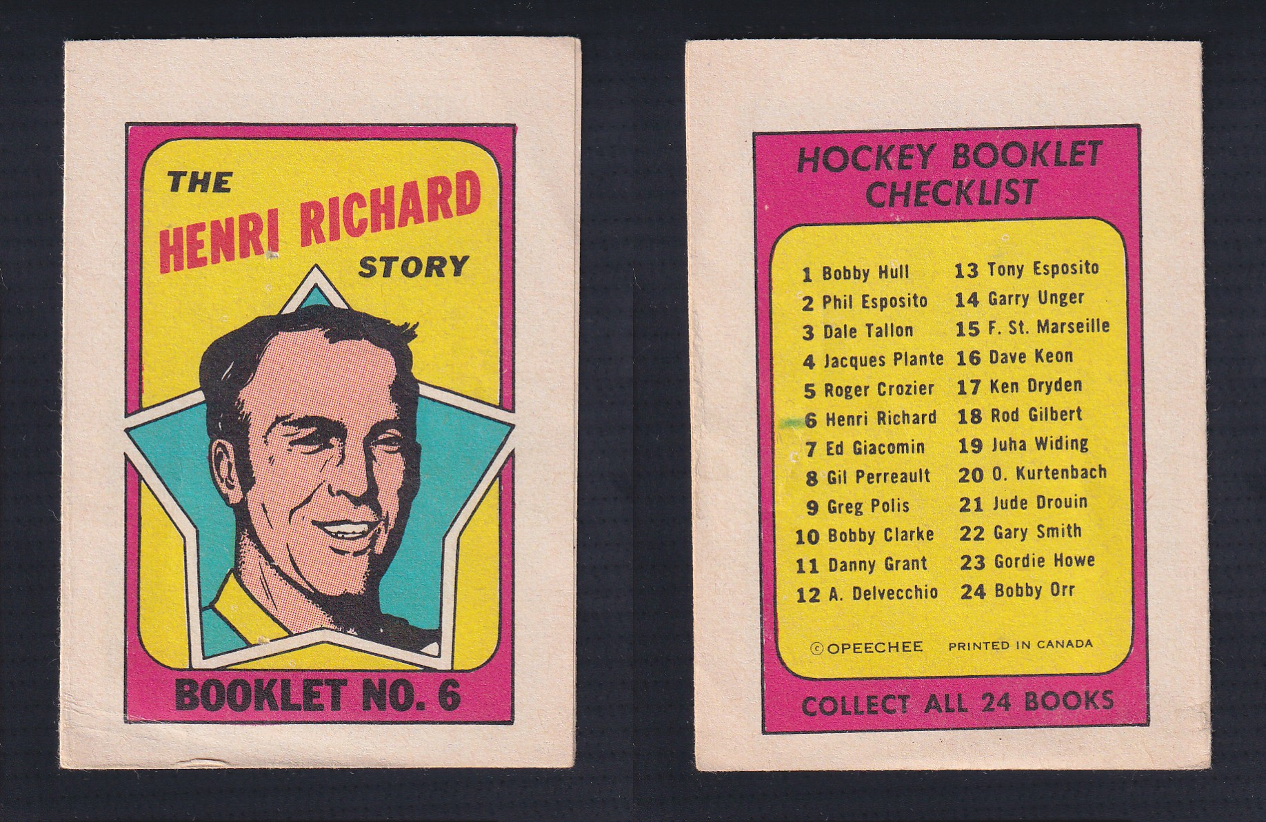 1971-72 O-PEE-CHEE STORY BOOKLET ENGLISH #6 H.RICHARD photo