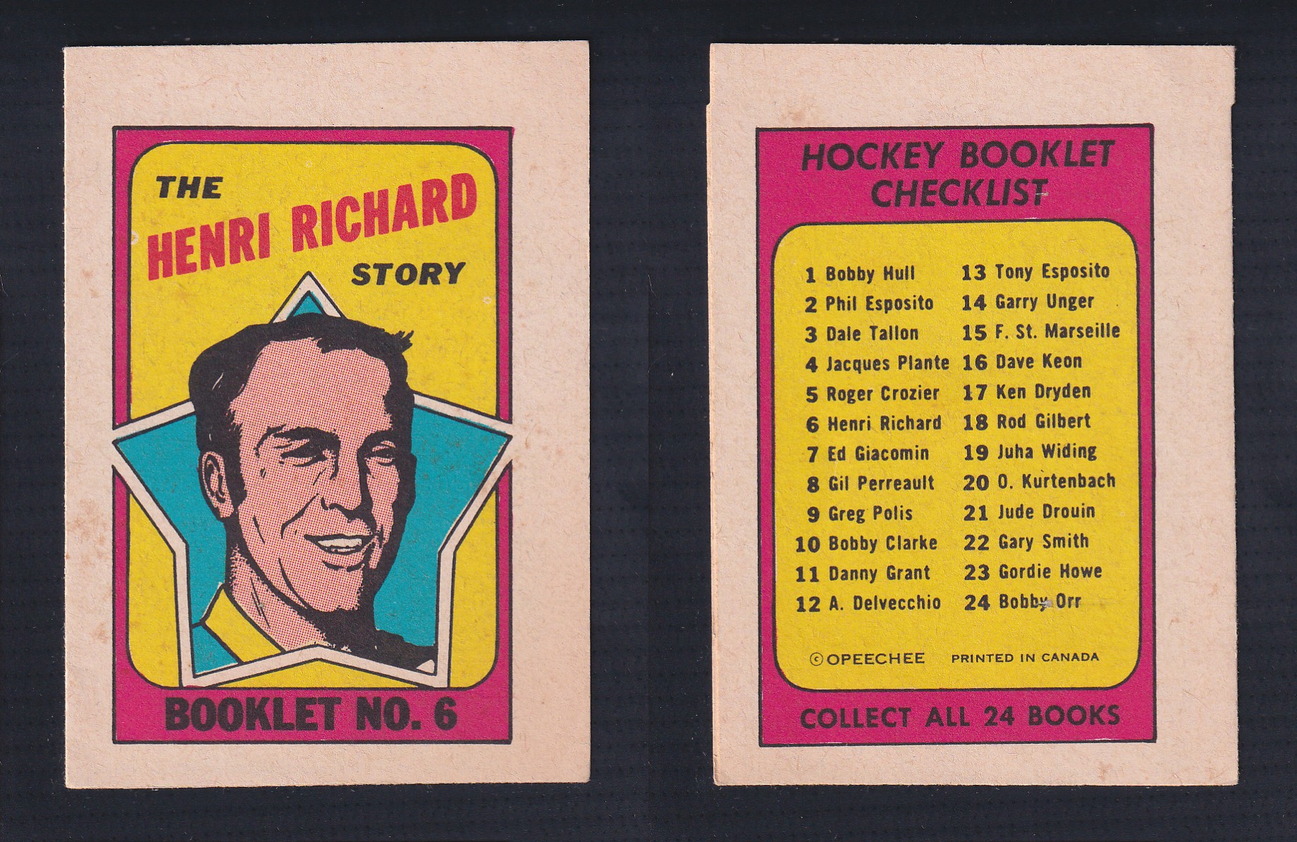 1971-72 O-PEE-CHEE STORY BOOKLET ENGLISH #6 H.RICHARD photo