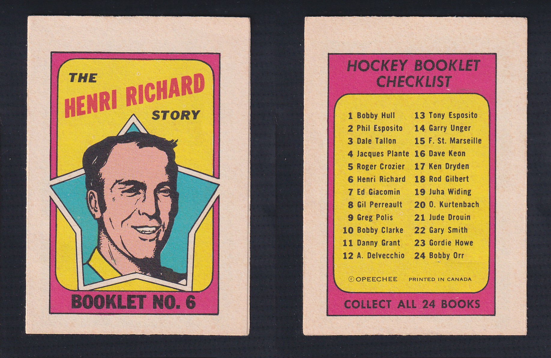 1971-72 O-PEE-CHEE STORY BOOKLET ENGLISH #6 H.RICHARD photo