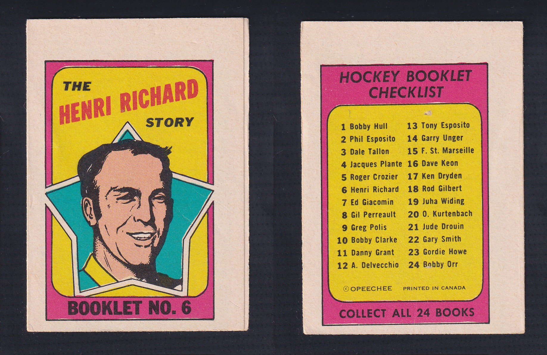 1971-72 O-PEE-CHEE STORY BOOKLET ENGLISH #6 H.RICHARD photo