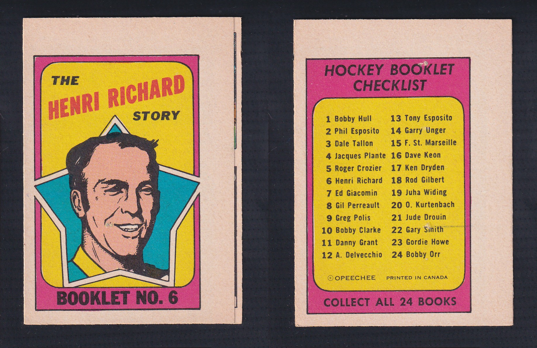 1971-72 O-PEE-CHEE STORY BOOKLET ENGLISH #6 H.RICHARD photo