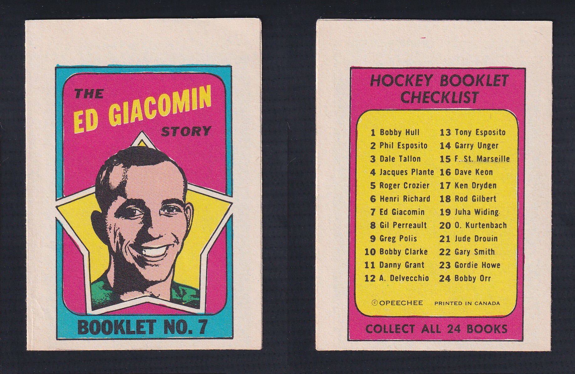 1971-72 O-PEE-CHEE STORY BOOKLET ENGLISH #7 E.GIACOMIN photo