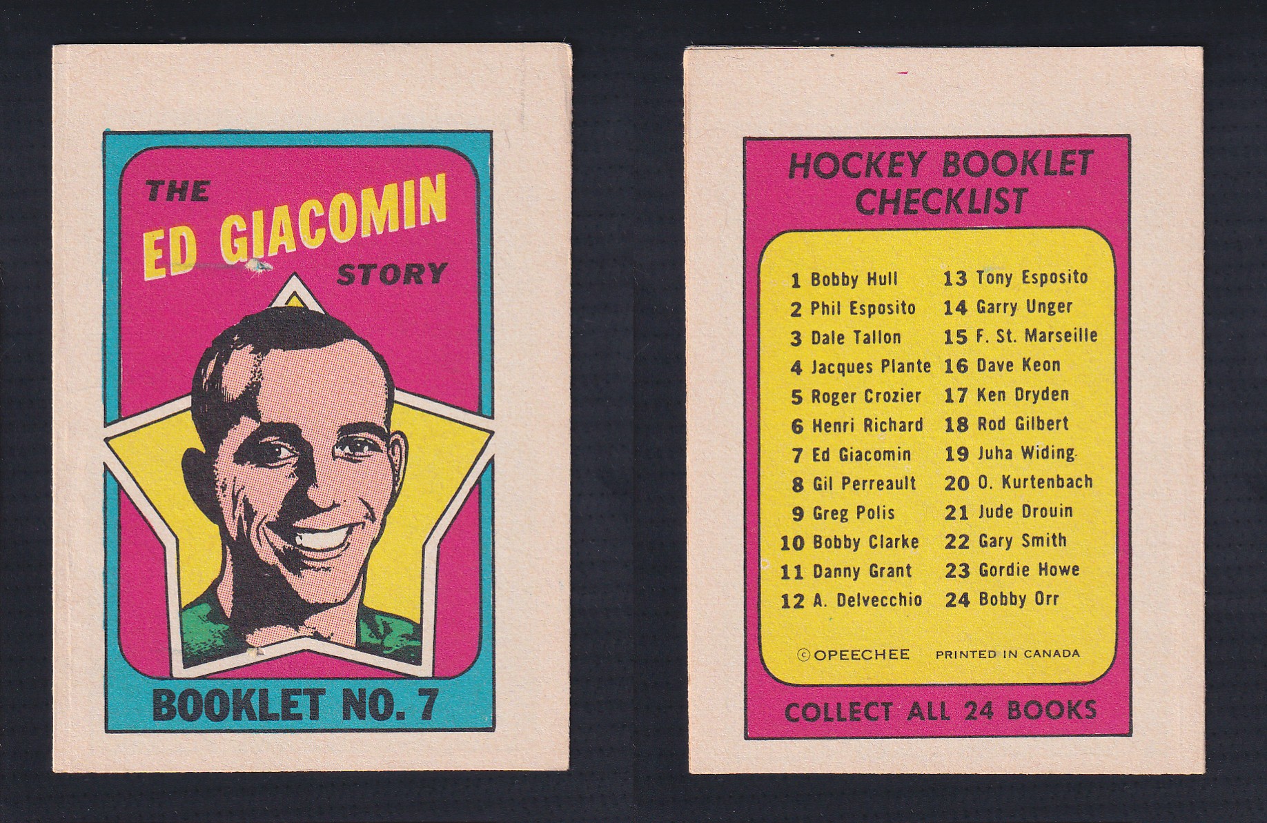 1971-72 O-PEE-CHEE STORY BOOKLET ENGLISH #7 E.GIACOMIN photo