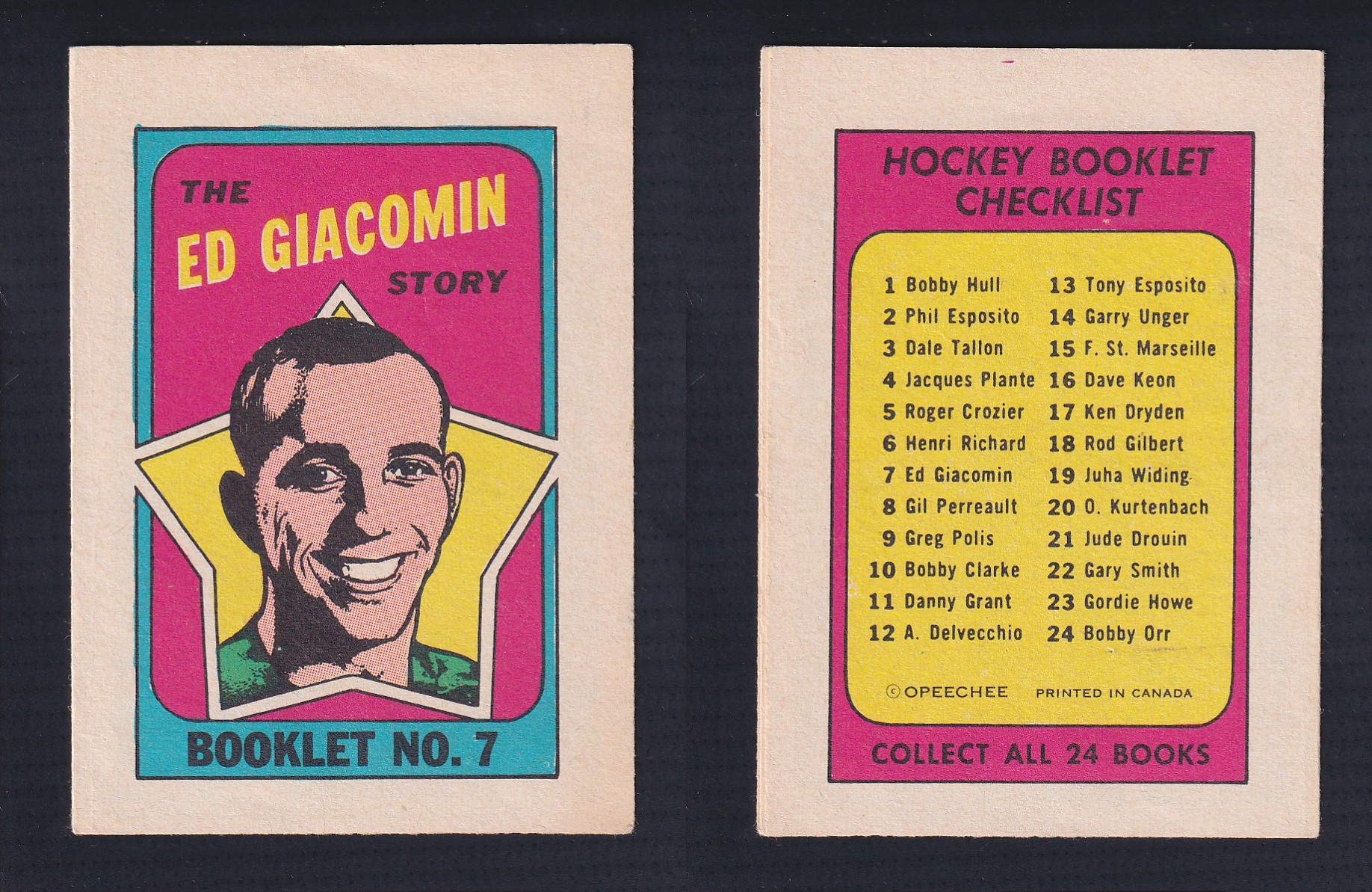 1971-72 O-PEE-CHEE STORY BOOKLET ENGLISH #7 E.GIACOMIN photo