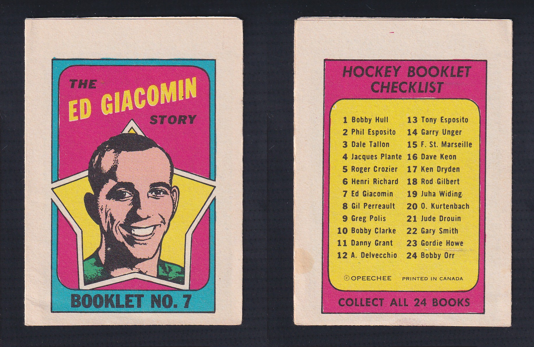 1971-72 O-PEE-CHEE STORY BOOKLET ENGLISH #7 E.GIACOMIN photo