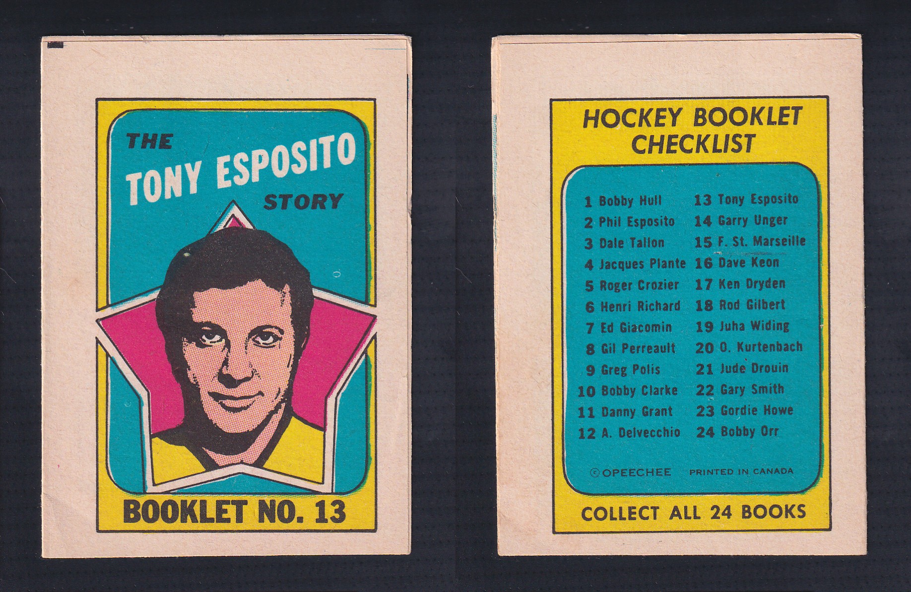 1971-72 O-PEE-CHEE STORY BOOKLET ENGLISH #13 T.ESPOSITO photo