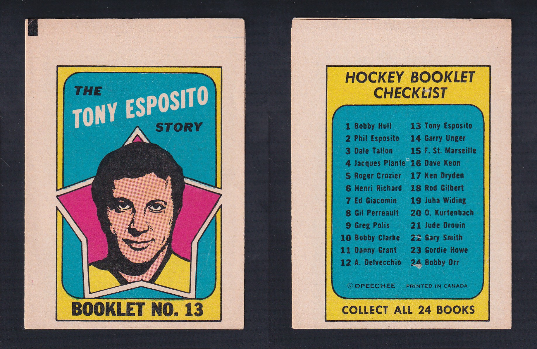 1971-72 O-PEE-CHEE STORY BOOKLET ENGLISH #13 T.ESPOSITO photo