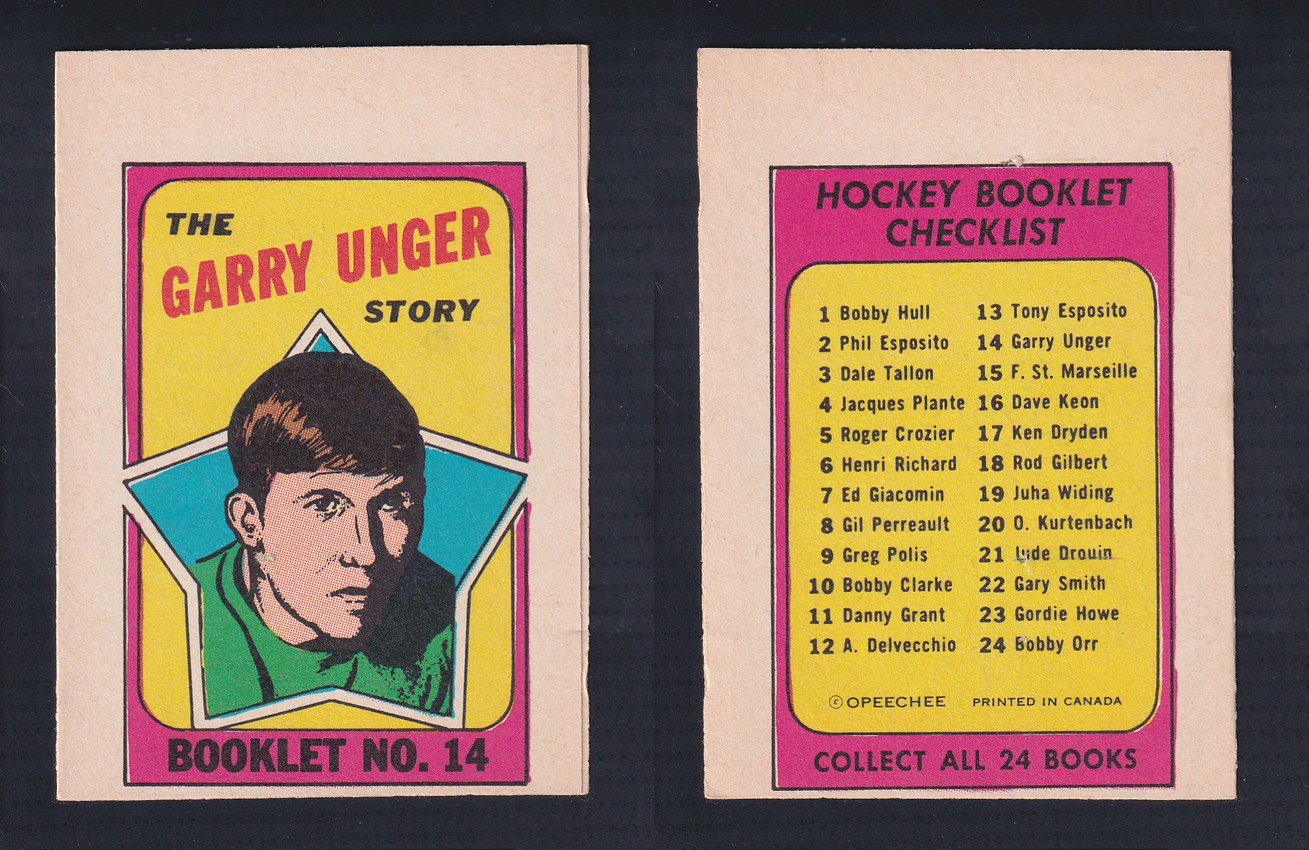 1971-72 O-PEE-CHEE STORY BOOKLET ENGLISH #14 G.UNGER photo