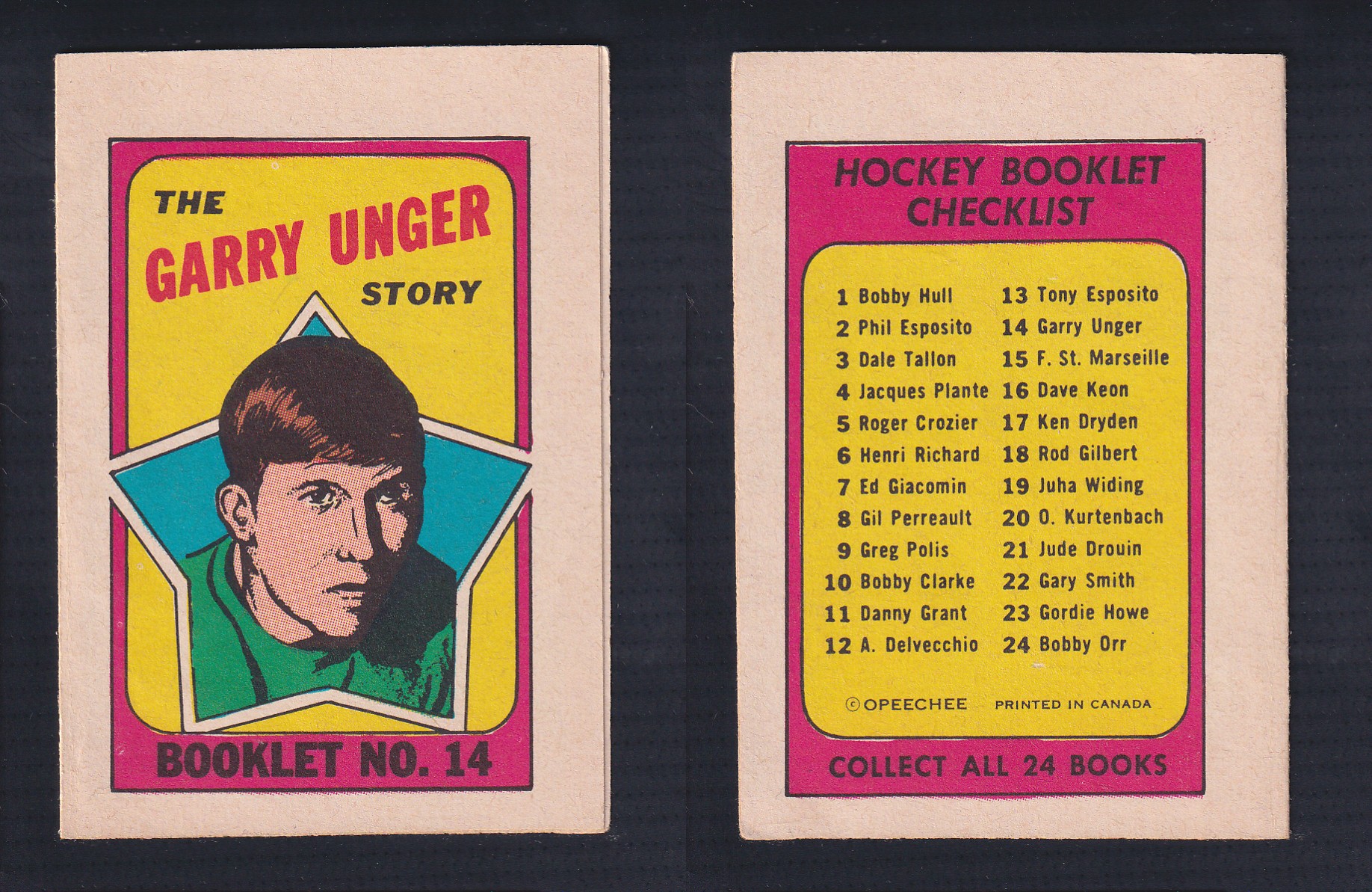 1971-72 O-PEE-CHEE STORY BOOKLET ENGLISH #14 G.UNGER photo