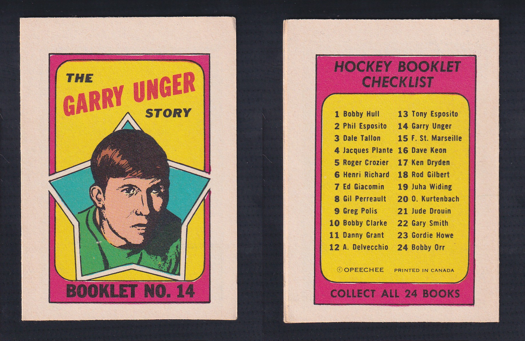 1971-72 O-PEE-CHEE STORY BOOKLET ENGLISH #14 G.UNGER photo