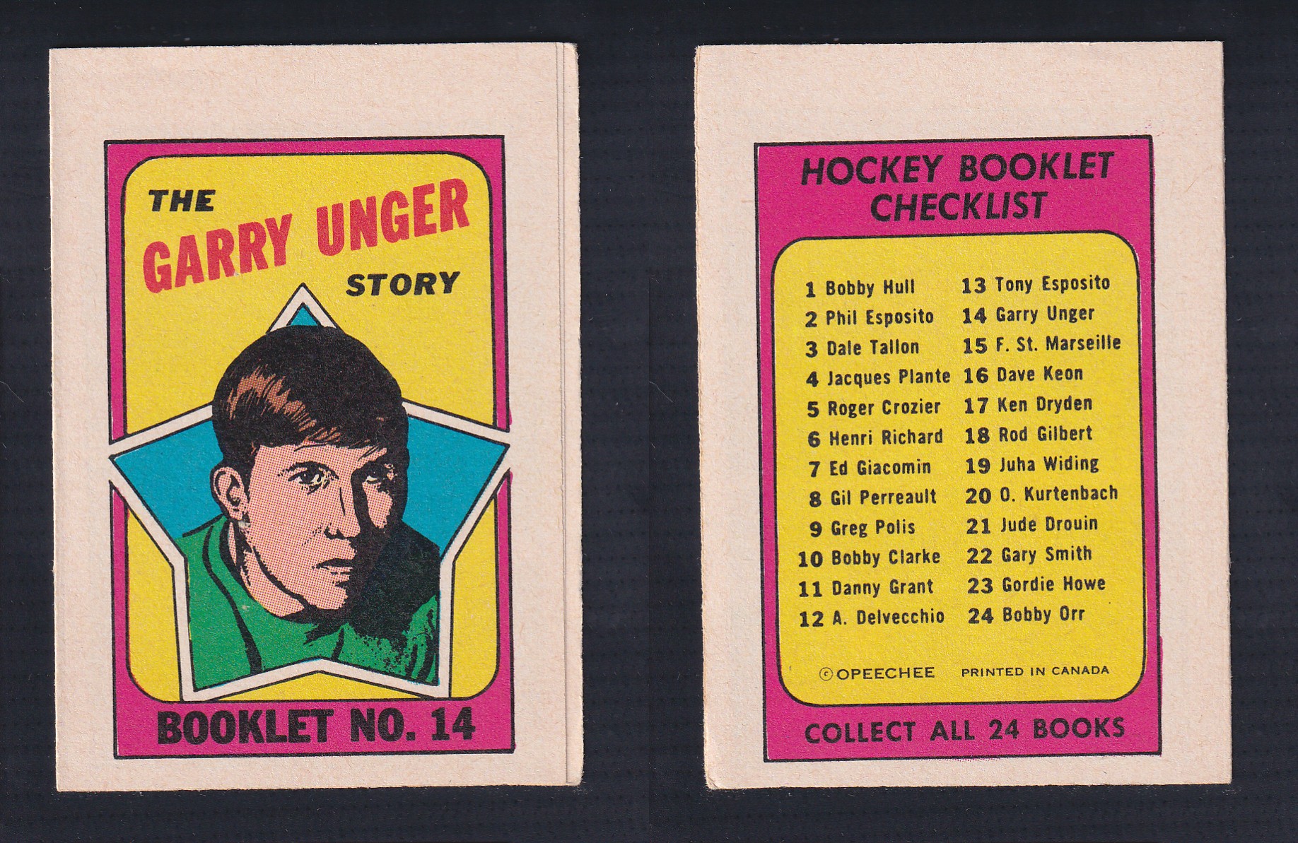 1971-72 O-PEE-CHEE STORY BOOKLET ENGLISH #14 G.UNGER photo