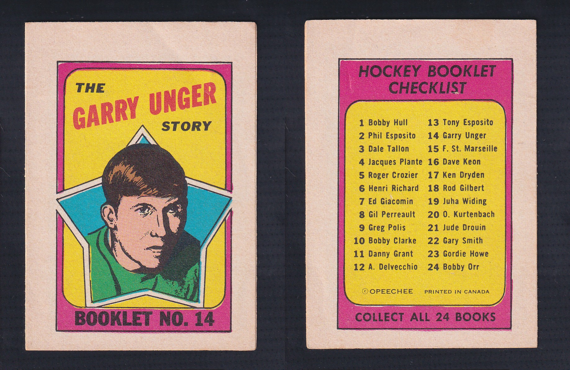 1971-72 O-PEE-CHEE STORY BOOKLET ENGLISH #14 G.UNGER photo