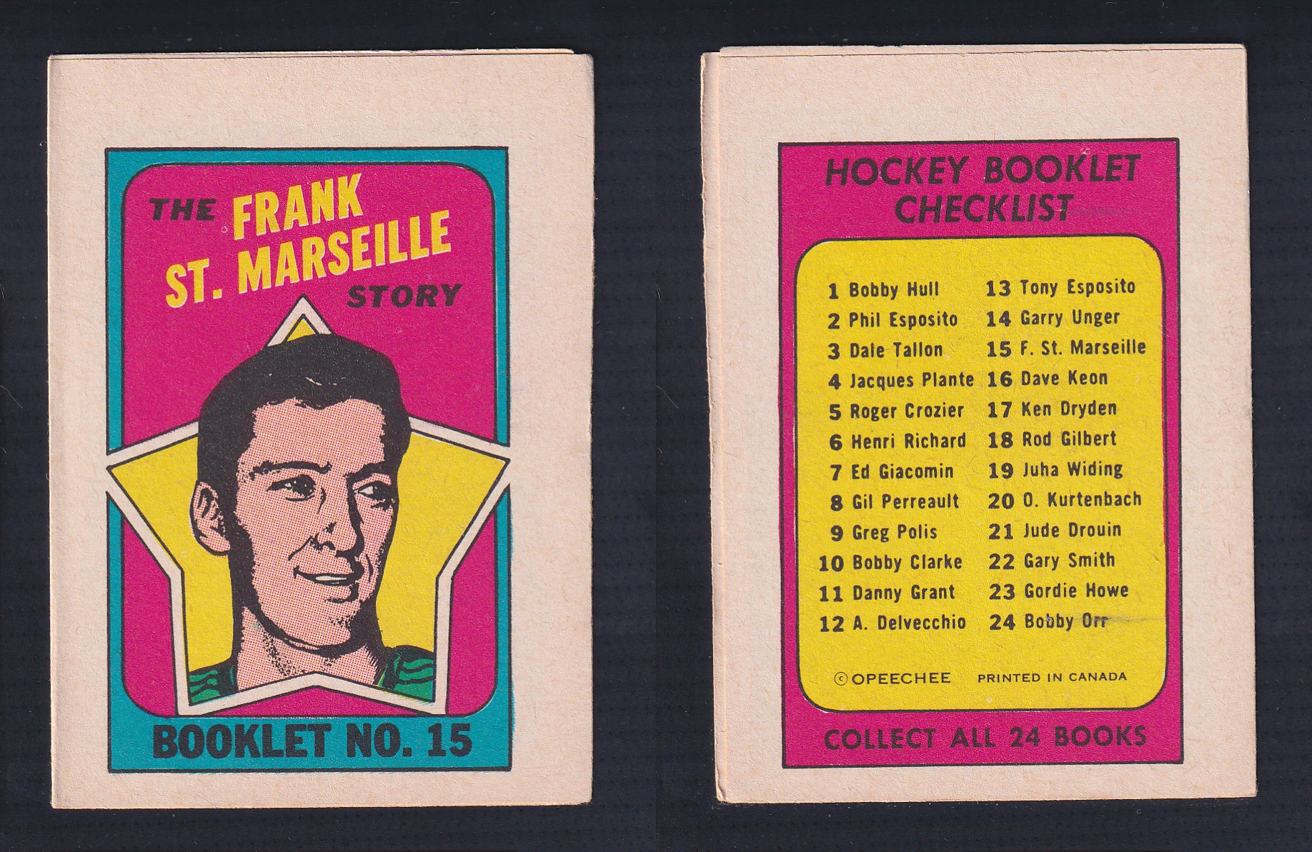 1971-72 O-PEE-CHEE STORY BOOKLET ENGLISH #15 F.ST.MARSEILLE photo