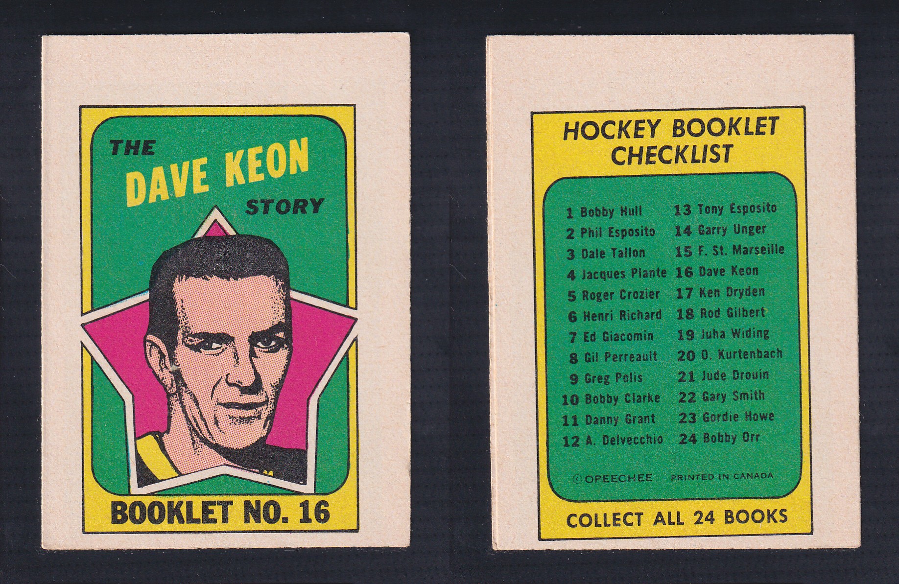 1971-72 O-PEE-CHEE STORY BOOKLET ENGLISH #16 D.KEON photo