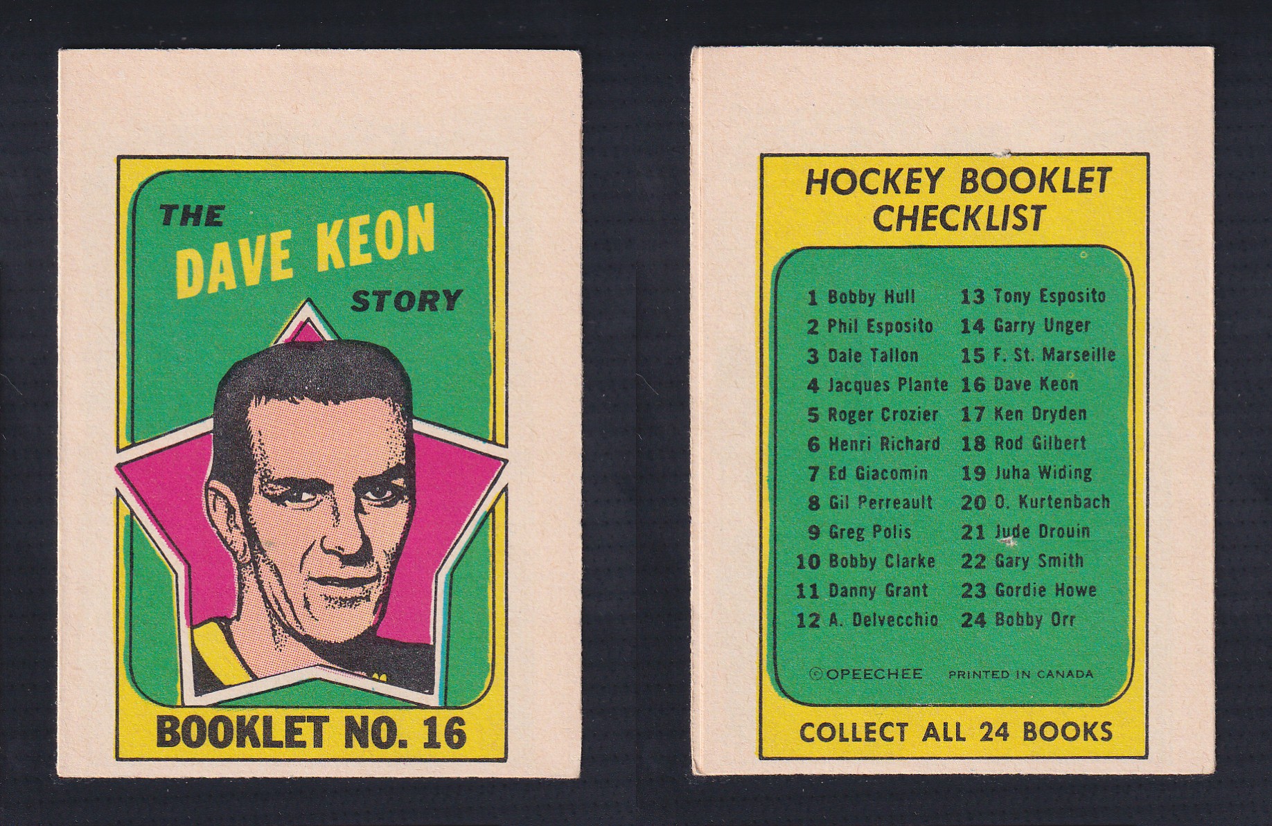 1971-72 O-PEE-CHEE STORY BOOKLET ENGLISH #16 D.KEON photo