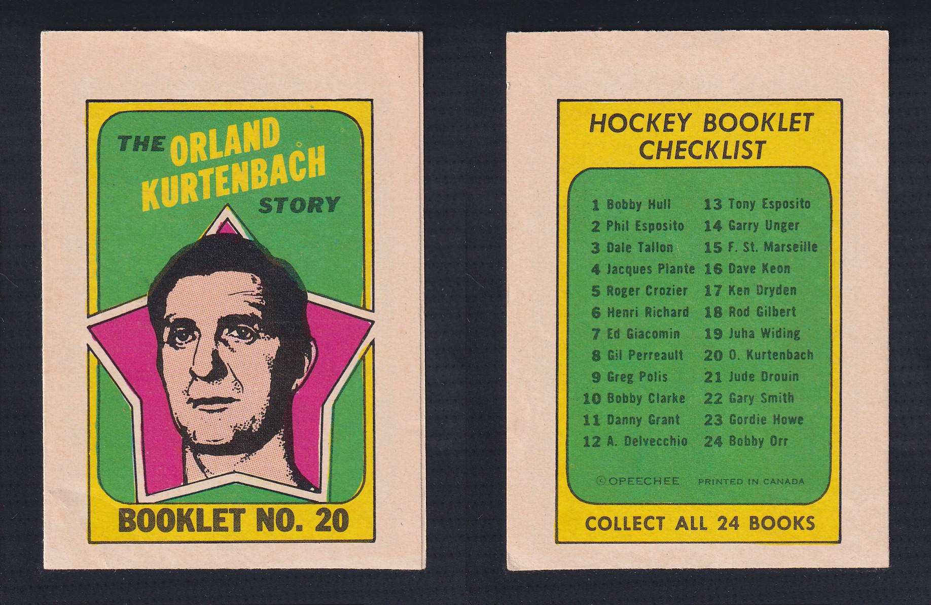 1971-72 O-PEE-CHEE STORY BOOKLET ENGLISH #20 O.KURTENBACH photo